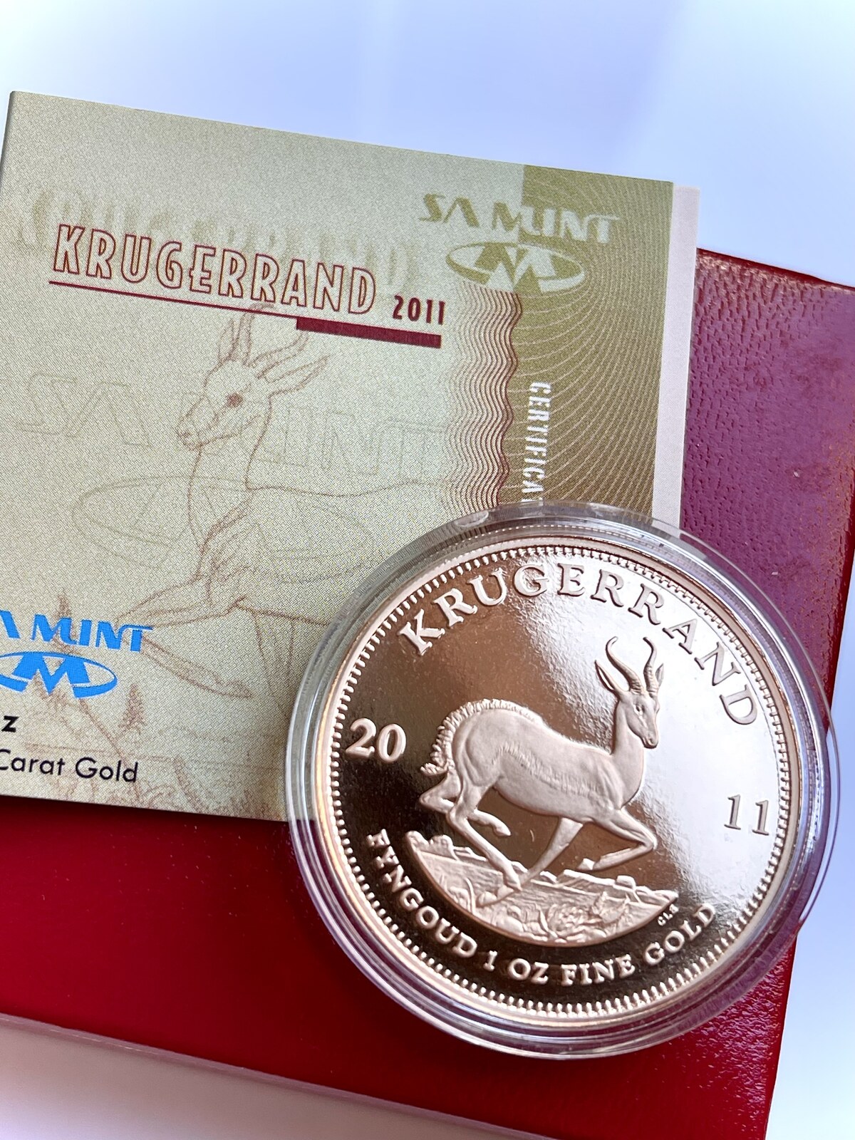 S.AFRICA Krugerrand 1 oz 2011 proof gold coin with original case