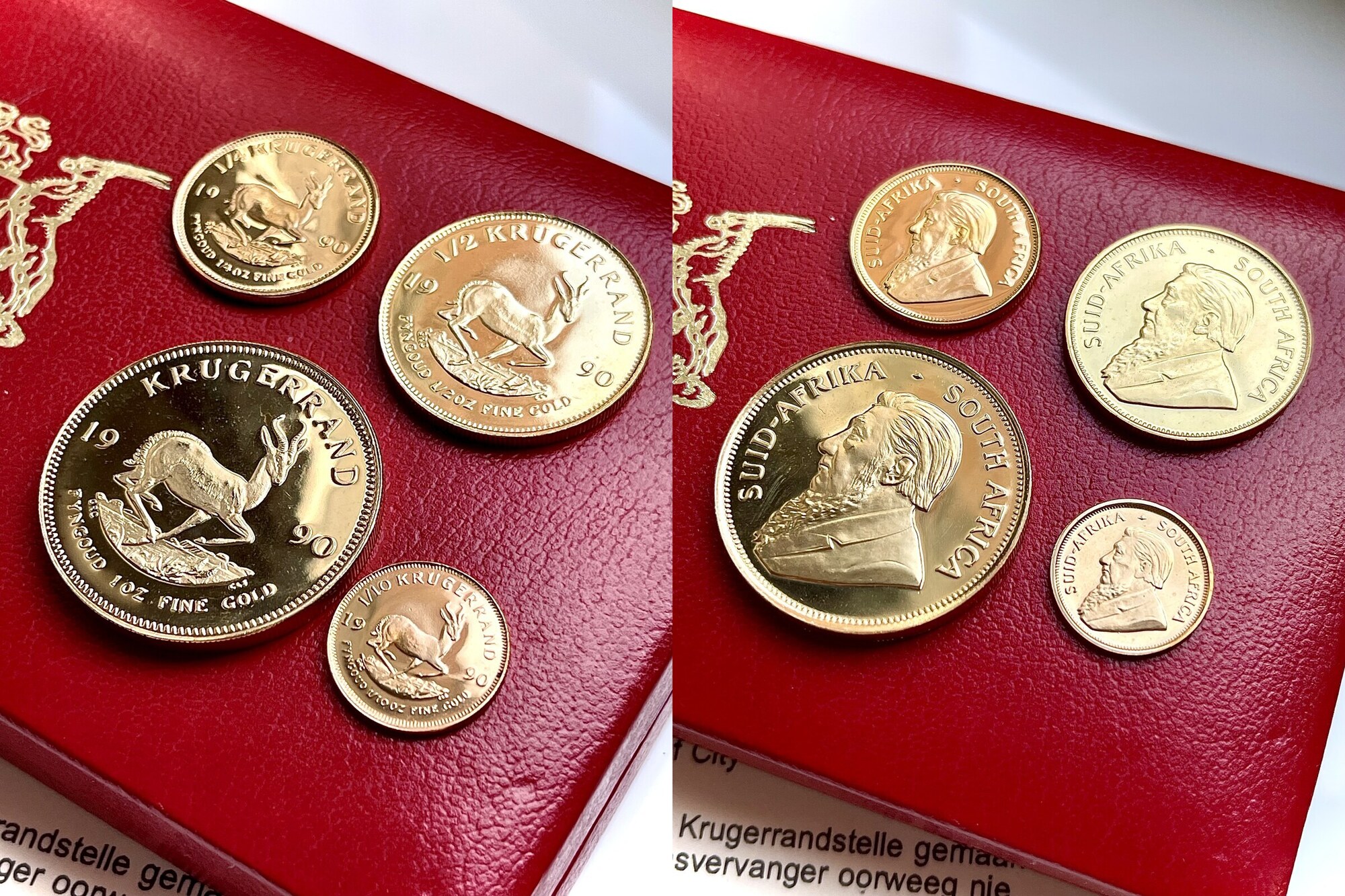 S.AFRICA 1KR Krugerrand GRC Proof Set 1990 4 coins gold