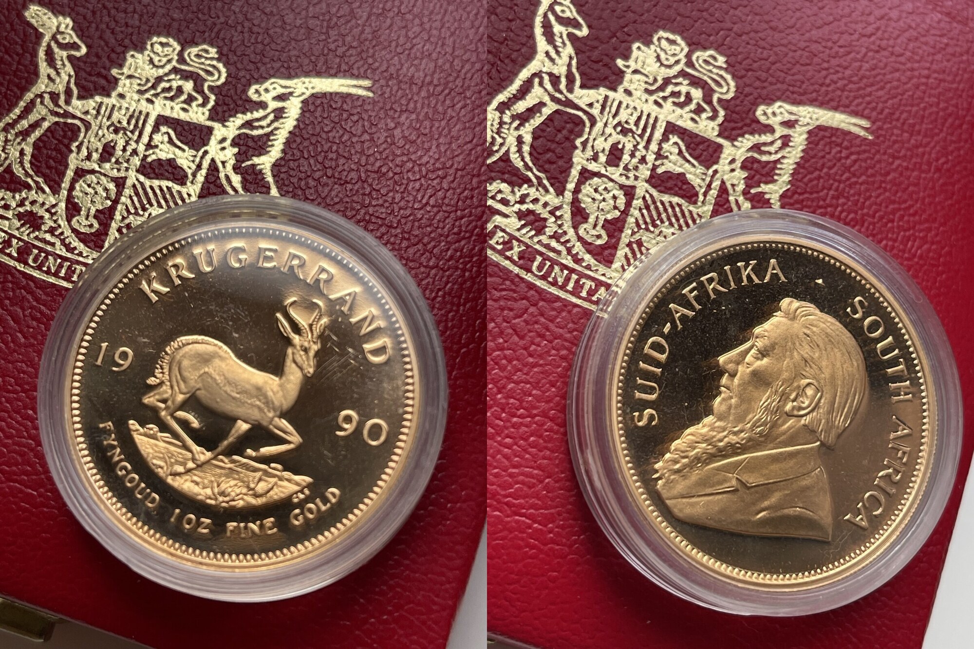 S dafrika Kr gerrand Krugerrand 1 Oz 1990 Proof Gold Coin SA Mint South 