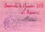 France / Frankreich Oignies 20 Francs 1914 Annulé (FRNG-623)