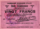   Frankreich France / Frankreich Oignies 20 Francs 1914 Annulé (FRNG-623) 