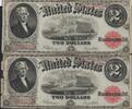 USA Vereinigte Staaten 2 Dollar P 188 Pair with consecutive number -