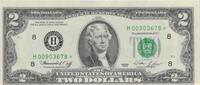 USA Vereinigte Staaten 2 Dollar Fr 1935H St. Louis Starnote Replacement / Cutting Error unc -
