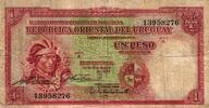 Uruguay 1 Peso P28c auf P28a not listed Signaturtitel in Platte u. Signatur im Überdruck -