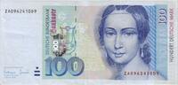 Deutschland 100 DM Deutsche Mark Ro 310c ZA/D Replacement / Ersatznote ---K2 -