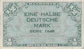 Deutschland 1/2 Halbe 0,50 DM Deutsche Mark 1948 Ro 230  40.37 US$  +  230.66 US$ shipping