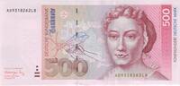 Deutschland 500 DM Deutsche Mark 1991 Ro 301a AA/L (262)  484.40 US$  +  230.66 US$ shipping