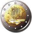 2 Euro 2015 Andorra 25 Years of Customs Agreement  Commemorative Coin