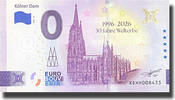 Germany 0 Euro 2026 Gold 0 Euro Souvenir Banknote Kolner Dom 1996-2026 3... 4.62 US$  +  114.32 US$ shipping
