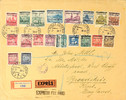 Böhmen & Mähren Overprint issue completely on large-sized special delivery registered cover from 21.11.39 (A4) to England, transport traces, Mic -