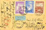 Serbien Ganzsachen Postal stationery postcard from kingdom Yugoslavia with value cancel 1, 50 Din, the with D. 1, 50 and SRBIJA overprinted and wit -