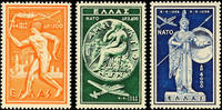 Griechenland 1.200 Dr. To 4.000 Dr. 5 years North Atlantic pact (NATO) , complete set to three values, perfectly mint never hinged, Michel -