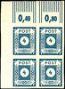 SBZ 4 Pf . Black gray blue in the upper corner margin block of four left mint never hinged, unsigned, the photo expertize Dr. Jasch BPP ( -