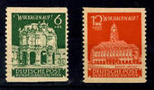 SBZ 44 Pf 6 ++ . Dark green olive and 12 ++ 88 Pf. Dark orange red, always horizontal unperforated, in perfect condition mint never hinged -