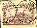 Deutsch-Ostafrika 1 Rupie imperial yacht sound on piece, Michel 70.- -