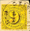 Thurn & Taxis Ortsstempel GEISENHEIM 10 8 1853 - two ring cancel, Duchy Nassau, clear partial cancel as well red ink line on piece with wide margined 9 -