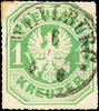 Thurn & Taxis Nachverwendungen WEILBURG - single circle cancel, centered on Prussia 1 Kr., small patina stain and thin places -
