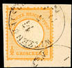 Thurn & Taxis Nachverwendungen WITZENHAUSEN - single circle cancel, on piece DR 1/2 Gr. Great breast shield with beautiful heraldic embossed, at the bottom p -