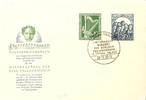 Berlin 10 Pfg and 30 Pfg philharmonic, official unmailed First Day Cover with first day special cancel BERLIN 29.10.50, very fine, Ba -