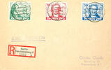 Berlin 10 - 30 Pfg. Goethe on properly franked registered letter from BERLIN CHARLOTTENBURG 15.8.49 to Hamburg with arrival postmark, -