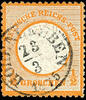 Thurn & Taxis Nachverwendungen 5 Pfennig HOHENLEUBEN 23 / 3 1875 - circle thimble cancel, clear on 1/2 Gr. Large shield, left two missing teeth. The using up in 5 pen -