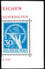 Berlin 30 Pfg monetary reform vitims with plate flaw I, with parts from sheet margin, there slight traces of adhesion, stamp impeccable -