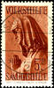 Saargebiet 40 Cent to 5 Fr. peoples help 1934: statues from churches in Saarbr++cken, complete set with 7 values, used Saarbrücken * 2 bb 10.7. -
