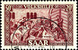Saargebiet 8 Fr. - 50 Fr. Peoples help, complete set with 5 values, used, faultless condition, expertized Ney, Michel 380.-; -
