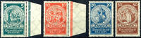 Deutsches Reich 5 Pfg to 50 Pfg help in need, complete set with four values, in perfect condition mint never hinged, 50 Pfg with photo expertize -