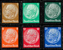 Deutsches Reich 6 Werte 3 bis 25 Pfg. Hindenburg Trauer, kpl. postfrisch, Mi. 150.- -