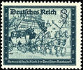 Deutsches Reich 8 Pfg comradeship block of the German Reichspost, plate flaw III dot between s and R from German Reich (field 14, part of issu -
