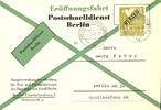 Berlin 1 M. Black overprint used BERLIN CHARLOTTENBURG2 / 1.3.49 on official First Day Cover to the opening of the Postal service fas -