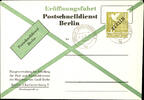 Berlin 1 Mark black overprint on unmailed First Day Cover to the opening of the Postal service fast service, photo expertize Lippschütz BPP, -