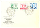 Berlin 10 Pfg - 30 Pfg Goethe on official unmailed First Day Cover with first day special cancel BERLIN 29.7.49, 30 Pfg with plate fl -