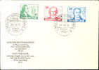 Berlin 10 Pfg to 30 Pfg Goethe on official unmailed First Day Cover with first day special cancel BERLIN 29.7.49, 30 Pfg with plate f -