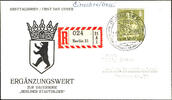 Berlin 1 Mark town pictures, First Day Cover with special cancel BERLIN 10.11.56, in perfect condition, Michel 600.- -