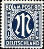 Bizone 80 Pfg. First issue of stamps for Germany after WW II., black blue, mint never hinged, expertized Schlegel BPP, Michel 180.-; -