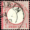 Deutsches Reich 1 Groschen large shield, carmine, very small size L14, cancelled by two ring cancel. Home, photo expertize Brugger BPP: good overall co -