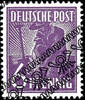 Bizone 6 Pfg worker with ribbon type overprint, variety diagonally overprint, perfectly mint never hinged, expertized Schlegel BPP, M -