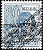 Bizone 80 Pfg worker with ribbon type overprint, variety double overprint - one of it diagonal, in perfect condition mint never hinge -