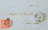 Baden 9 Kreuzer carmine, left rough perforation, with jag wheel cancel 87 on envelope from MANNHEIM 30 JAN to Wroclaw with arrival postmark -