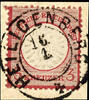 Baden Nachverwendungen HEILIGENBERG 16.1. - two ring cancel, clear on superb in every respect piece of letter 3 Kr. Large shield in the small stamp -
