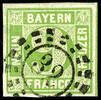 Bayern offene Mühlradstempel 9 Kreuzer 32 - Bamberg, S.O.T.N on enormous margins outstanding quality square issue, expertized Schmitt BPP -