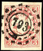 Bayern offene Mühlradstempel 793 - MITTWITZ, centric clear on all closely cut letter piece with wide margined 3 Kr. Coat of arms -