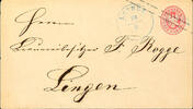 Hannover Ortsstempel LATHEN 24 / 9 blue double circle on Prussia postal stationery cover 1 Sgr. To Lingen with arrival -cancel -