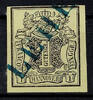 Hannover Ortsstempel LEHE - blue straight-line cancel, diagonal on small- to three sided wide margined 1 Ggr. -