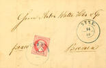 Hannover Ortsstempel SYKE 14 / 10 (1861) - blue two ring cancel in the defective condition, two clear strikes on cover 1 Gr. To Bremen (arrival ca -