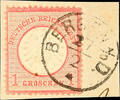 Hannover Nachverwendungen Bergen A. D. D. 27 / 2 on D. R. 1 Gr. Carmine on piece, superb in every respect (choice copy) -
