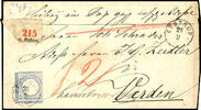 Hannover Nachverwendungen EYSTRUP 21 2 - single circle cancel, clear on accompanying letter for parcels 2 Gr. Small breast shield to Verden, design of t -