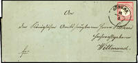 Hannover Nachverwendungen GÖDENS 14 / 8 - two ring cancel, clear on envelope 1 Gr. Large shield to Wittmund (arrival cancel) -